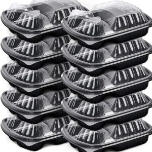 Black Base s Container with lids 3 Compartment